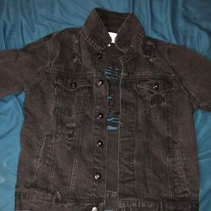 A black jean jacket